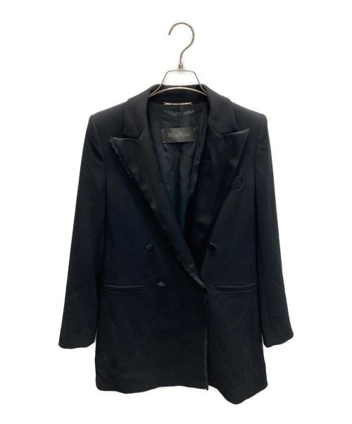 MaxMara（マックスマーラ）MaxMara (マックスマーラ) カラーフリンジデザイン ダブル テーラード コート ブラック サイズ:36の古着・服飾アイテム
