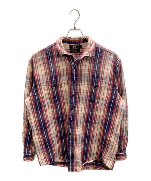 RRL（ダブルアールエル）RRL (ダブルアールエル) チェックシャツ レッド サイズ:XLの古着・服飾アイテム