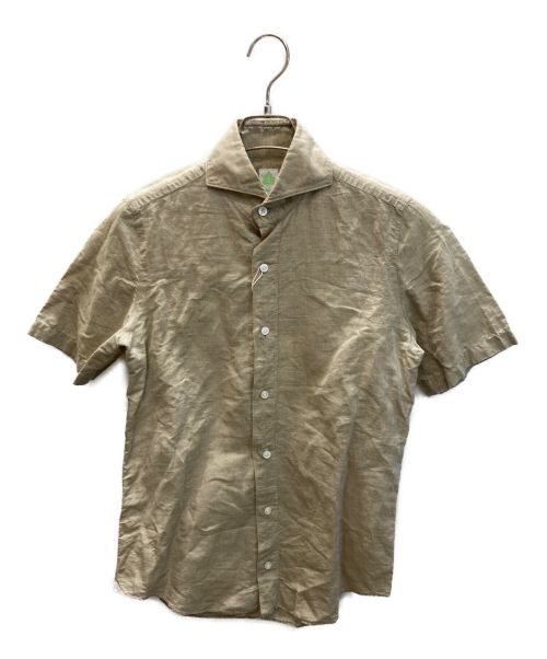 finamore（フィナモレ）finamore (フィナモレ) コットンリネン半袖シャツ カーキ サイズ:XSの古着・服飾アイテム