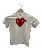 PLAY COMME des GARCONSプレイ コムデギャルソン）の古着「PLAY RED DOUBLE HEART S/S TEE」｜ホワイト