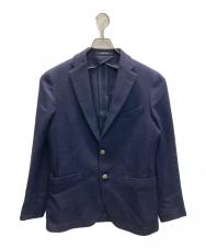 TAGLIATORE (タリアトーレ) ソフトヘリンボン 2Bシングルメタルボタンジャケット ネイビー サイズ:SIZE 48