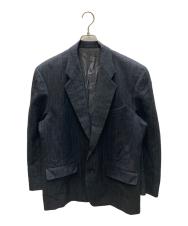 COMME des GARCONS HOMME PLUS (コムデギャルソンオムプリュス) ウールストライプテーラードジャケット グレー サイズ:S