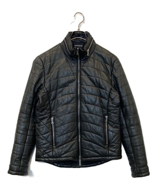 JACKROSE（ジャックローズ）JACKROSE (ジャックローズ) ピッグレザー中綿ジャケット ブラック サイズ:Mの古着・服飾アイテム
