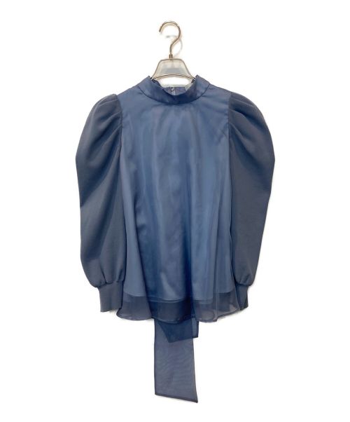 CELFORD（セルフォード）CELFORD (セルフォード) マットオーガンジーフレアブラウス サックスブルー サイズ:36の古着・服飾アイテム