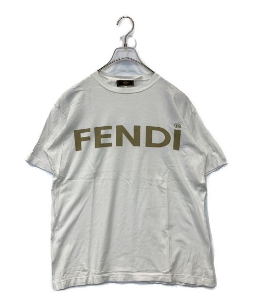 FENDI（フェンディ）FENDI (フェンディ) ビッグロゴTシャツ ホワイト サイズ:40の古着・服飾アイテム
