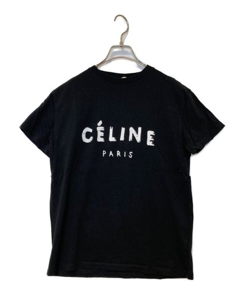 CELINE（セリーヌ）CELINE (セリーヌ) ペインティングロゴTシャツ ブラック サイズ:Sの古着・服飾アイテム