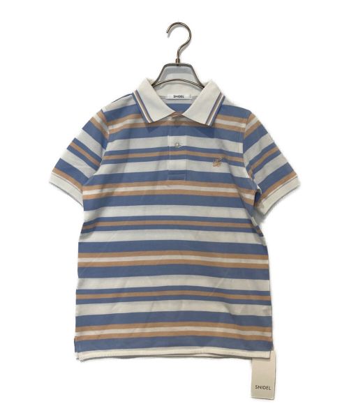 Snidel（スナイデル）Snidel (スナイデル) ポロシャツ ブルー×ベージュ サイズ:F 未使用品の古着・服飾アイテム