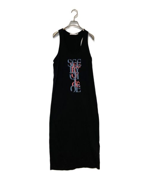 SEE BY CHLOE（シーバイクロエ）SEE BY CHLOE (シーバイクロエ) ノースリーブロゴワンピース ブラック サイズ:40の古着・服飾アイテム