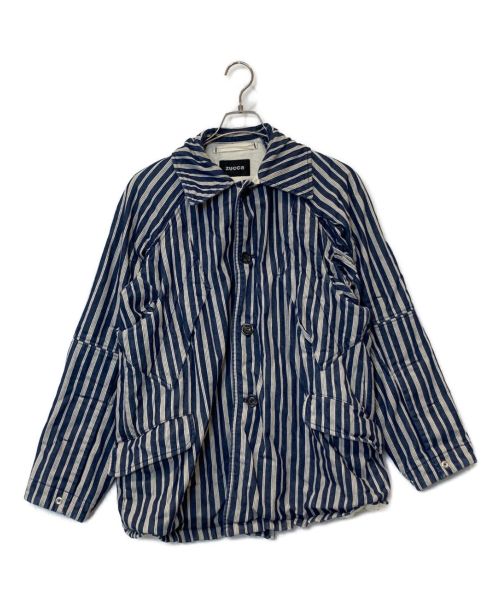 ZUCCA（ズッカ）ZUCCA (ズッカ) ヒッコリーストライプPコート ブルー サイズ:Mの古着・服飾アイテム