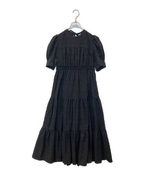moussy（マウジー）moussy (マウジー) TUCKED SLEEVE TIERED ドレス ブラック サイズ:1の古着・服飾アイテム