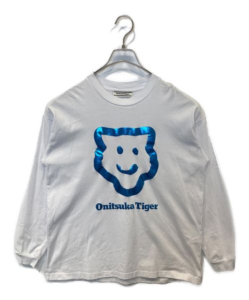 Onitsuka Tiger（オニツカタイガー）Onitsuka Tiger (オニツカタイガー) LS GRAPHIC TEE ホワイト×ブルー サイズ:Sの古着・服飾アイテム