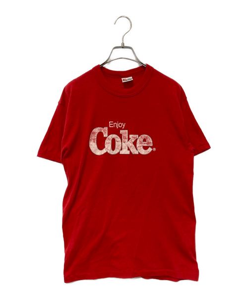 signal（シグナル）SIGNAL (シグナル) 「ENJOY COKE」プリントシャツ レッド サイズ:Lの古着・服飾アイテム