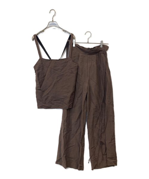 ELENDEEK（エレンディーク）ELENDEEK (エレンディーク) バックストラップリネンキャミ ブラウン サイズ:FREEの古着・服飾アイテム