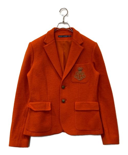 RALPH LAUREN（ラルフローレン）RALPH LAUREN (ラルフローレン) ウール刺繍テーラードジャケット オレンジ サイズ:12の古着・服飾アイテム