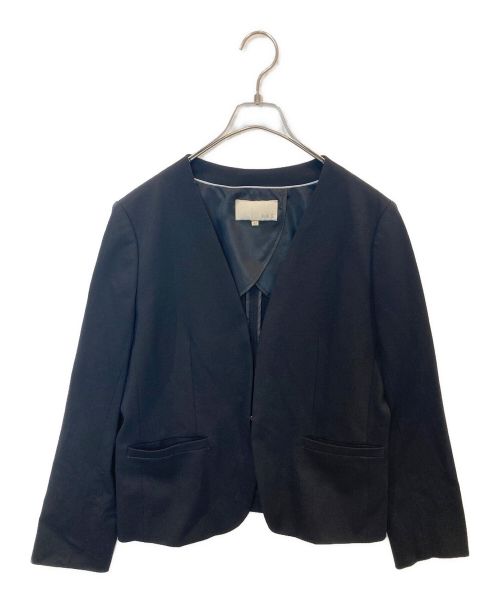 自由区（ジユウク）自由区 (ジユウク) ノーカラージャケット ブラック サイズ:42の古着・服飾アイテム