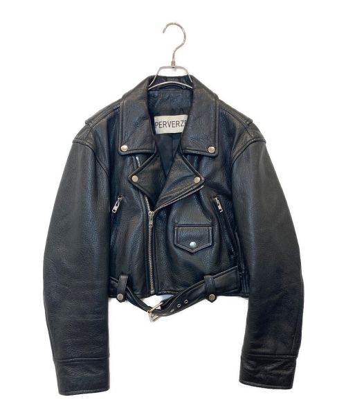 PERVERZE（パーバーズ）PERVERZE (パーバーズ) ライダースジャケット ブラック サイズ:Fの古着・服飾アイテム