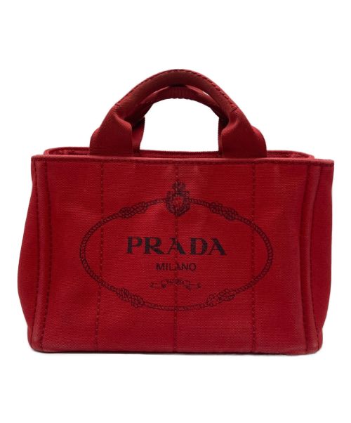 PRADA（プラダ）PRADA (プラダ) ミニカナパトートバッグ レッドの古着・服飾アイテム
