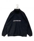 COOTIE PRODUCTIONSクーティープロダクツ）の古着「Polyester Velour Half Zip L/S Tee」｜ブラック