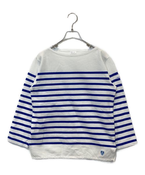 ORCIVAL（オーシバル）ORCIVAL (オーシバル) バスクシャツ ホワイト×ブルー サイズ:2の古着・服飾アイテム