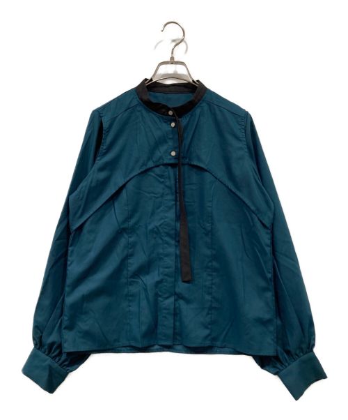 A + TOKYO（エープラス トウキョウ）A + TOKYO (エープラス トウキョウ) ショートフラップボウタイシャツ グリーン サイズ:FREEの古着・服飾アイテム