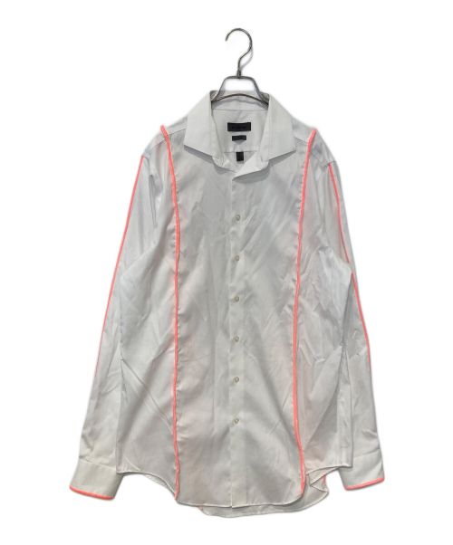 ck Calvin Klein（シーケーカルバンクライン）ck Calvin Klein (シーケーカルバンクライン) デザインシャツ ホワイト サイズ:16 1/2の古着・服飾アイテム