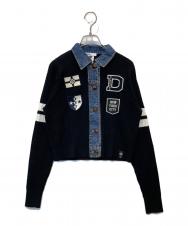 DOUBLE STANDARD CLOTHING (ダブルスタンダードクロージング) ドッキングデニムニット　0209-540-253A ブラック×インディゴ サイズ:36