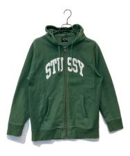 stussy (ステューシー) 00's ロゴジップフーディ グリーン サイズ:L