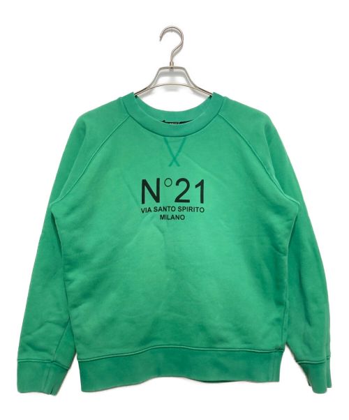 N°21（ヌメロヴェントゥーノ）N°21 (ヌメロヴェントゥーノ) MILANO LOGO SWEAT グリーン サイズ:Ⅿの古着・服飾アイテム