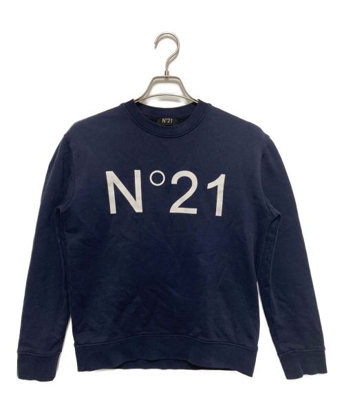 N°21（ヌメロヴェントゥーノ）N°21 (ヌメロヴェントゥーノ) ロゴクルーネックスウェット ネイビー サイズ:XXSの古着・服飾アイテム