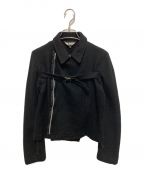 BLACK COMME des GARCONS）の古着「縮絨ウールライダースジャケット」｜ブラック