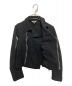 中古・古着 BLACK COMME des GARCONS (ブラックコムデギャルソン) 縮絨ウールライダースジャケット ブラック サイズ:S：9800円
