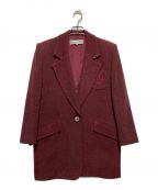 Christian Diorクリスチャン ディオール）の古着「エンブレム刺繍ウールテーラードジャケット」｜レッド