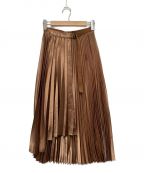 UNITED TOKYOユナイテッドトーキョー）の古着「ハードサテンプリーツスカート」｜ベージュ