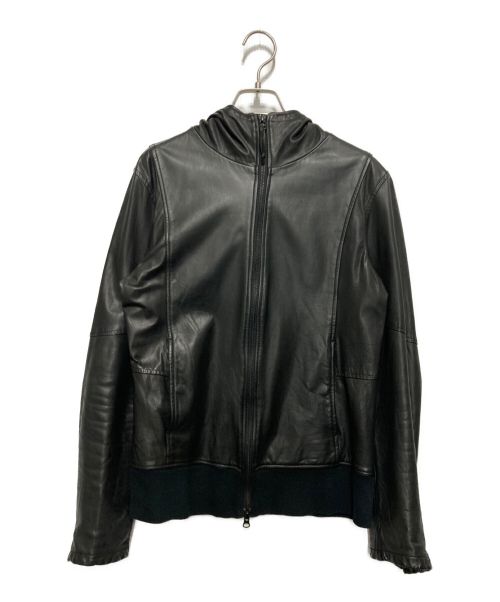 STUDIOUS（ステュディオス）STUDIOUS (ステュディオス) Shama (シャマ) フーデットレザージャケット ブラック サイズ:SIZE40の古着・服飾アイテム
