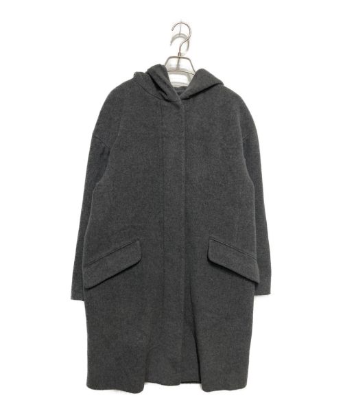 自由区（ジユウク）自由区 (ジユウク) ＭＥＮＣＨＩウールビーバーフード付きコート グレー サイズ:SIZE40の古着・服飾アイテム
