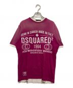 DSQUARED2ディースクエアード）の古着「ダメージ加工プリントTシャツ」｜ピンク