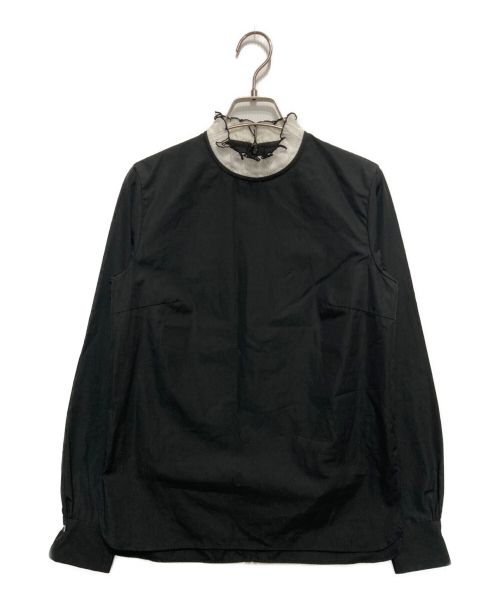 THIRD MAGAZINE（サードマガジン）THIRD MAGAZINE (サードマガジン) フリル長袖ブラウス ブラック サイズ:SIZE9の古着・服飾アイテム