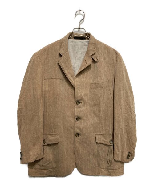 不明（不明）不明 (フメイ) コットンリネンヘリンボーンジャケット ベージュ サイズ:SIZE 54の古着・服飾アイテム