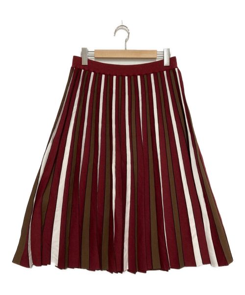 UNTITLED（アンタイトル）UNTITLED (アンタイトル) コットンエステル ニットプリーツスカート レッド サイズ:SIZE3Lの古着・服飾アイテム