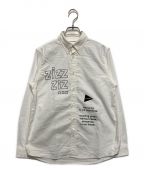 and wanderアンドワンダー）の古着「zizz Printed B.D Shirt Poly×Cotton　AW41-F019」｜ホワイト