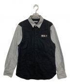 NEIGHBORHOODネイバーフッド）の古着「19AW 切替ボタンダウンシャツ 192BENH-SHM02」｜ブラック×グレー