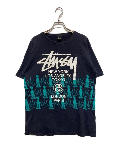 stussy（ステューシー）stussy (ステューシー) WORLD TOUR Tシャツ ネイビー サイズ:Lの古着・服飾アイテム