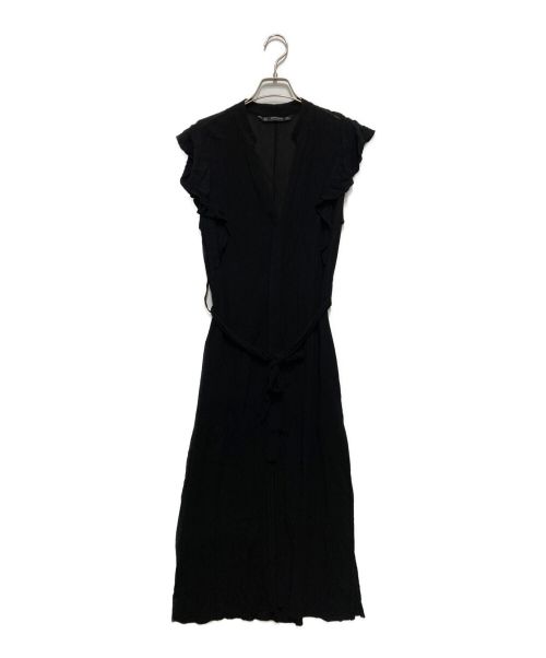 ZARA（ザラ）ZARA (ザラ) フリルスリーブワンピース ブラック サイズ:Sの古着・服飾アイテム
