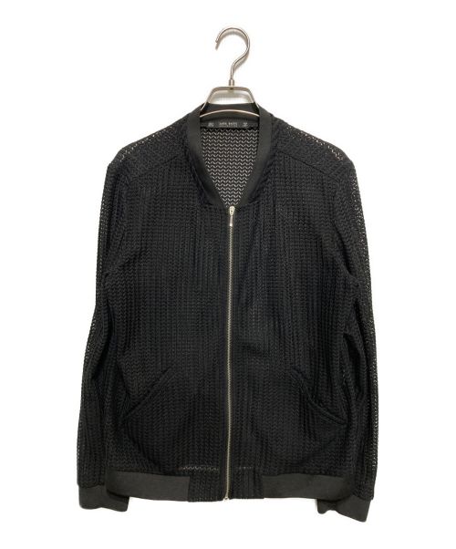 ZARA（ザラ）ZARA (ザラ) レースジップアップジャケット ブラック サイズ:Ⅿの古着・服飾アイテム