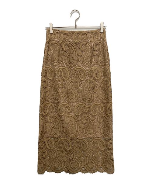 CELFORD（セルフォード）CELFORD (セルフォード) ペイズリーレースタイトスカート ブラウン サイズ:SIZE36の古着・服飾アイテム