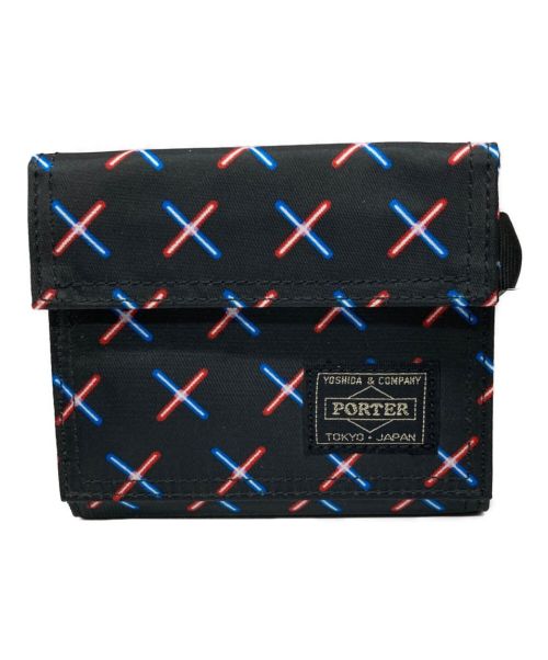 PORTER（ポーター）PORTER (ポーター) STAR WARS (スターウォーズ) 3つ折り財布 ブラックの古着・服飾アイテム
