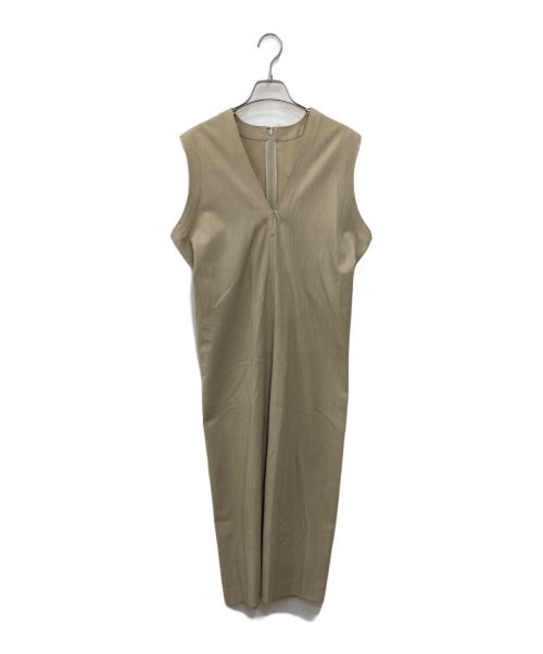 BALLSEY（ボールジィ）BALLSEY (ボールジィ) ウールドライ バックタックジャンパースカート ベージュ サイズ:SIZE36の古着・服飾アイテム