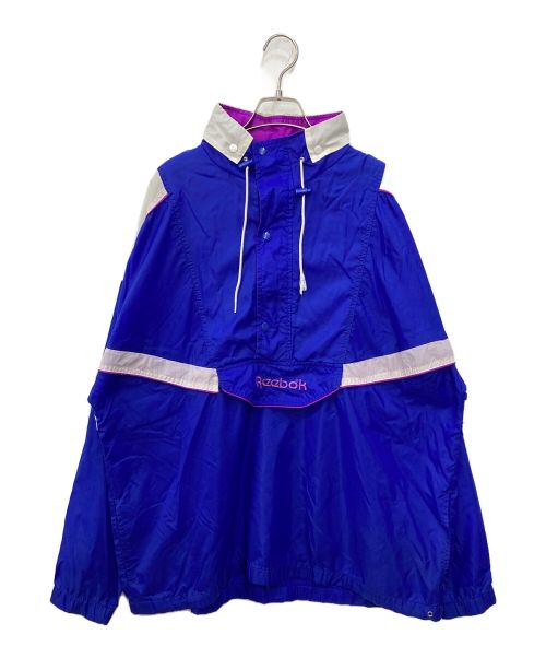 REEBOK（リーボック）REEBOK (リーボック) ハーフジップナイロンジャケット ブルー サイズ:XLの古着・服飾アイテム