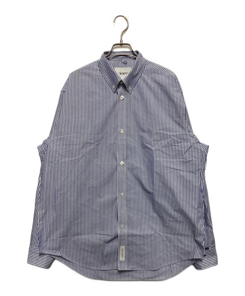 WTAPS（ダブルタップス）WTAPS (ダブルタップス) COOLMAX Stripe B.D Shirts ブルー サイズ:SIZE3の古着・服飾アイテム