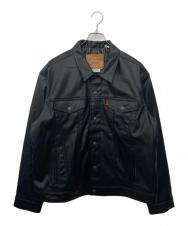 LEVI'S PReMIUM (リーバイス プレミアム) JAPAN LIMITED LEATHER TRUCKER JACKET ブラック サイズ:XL